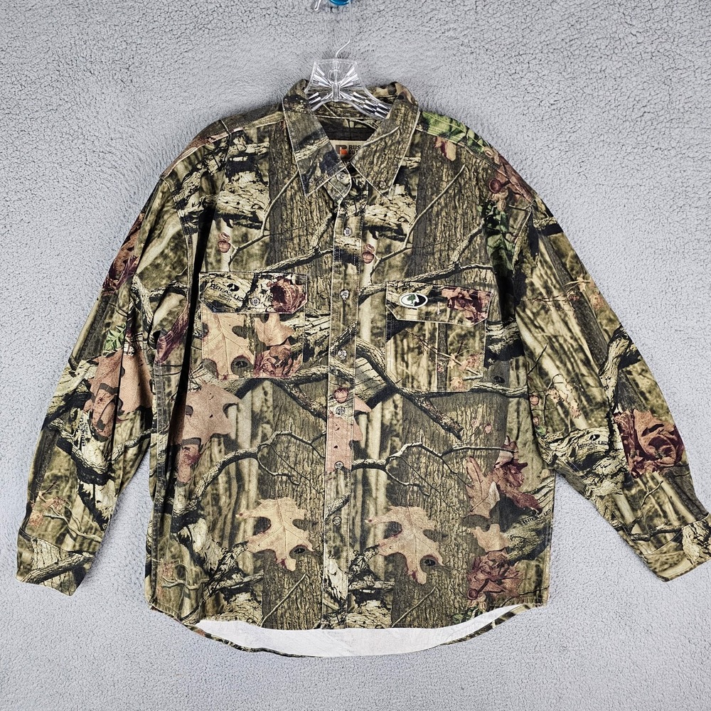 Russell Outdoors Mens Breakup Camo Button Up Shirt Size XL Explorer Long Sleeve